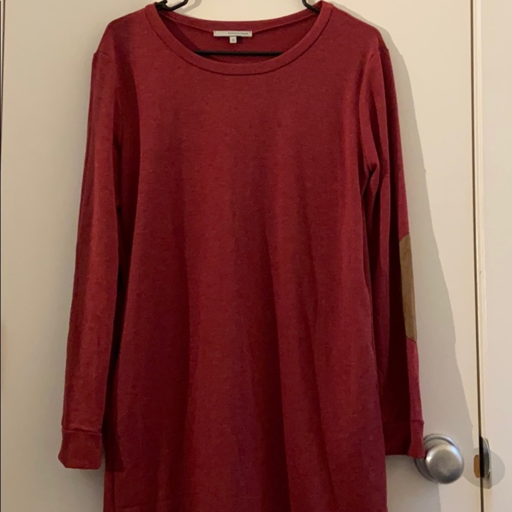 Red oversized sweater dress